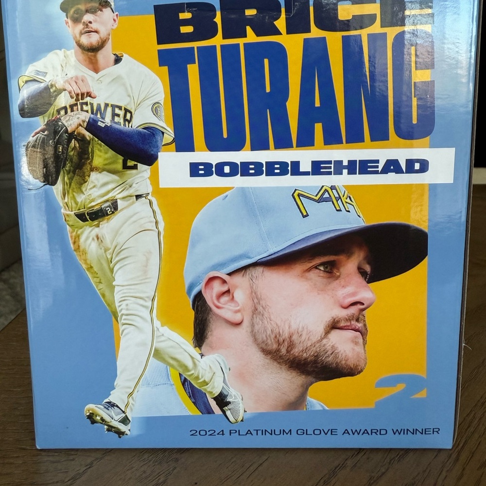 Brice Turang Platinum Glove Award Winner Brewers Bobblehead